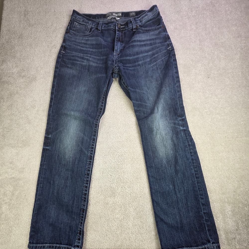 BKE‎ Tyler Straight Leg Mens  Denim Jeans Blue 36Rx30 Stretch Whiskered